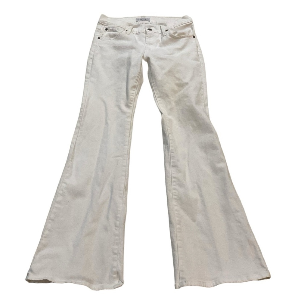 James Jeans Bella Flat Low Rise & Boot Cut Size 28 White Made USA Machine Wash